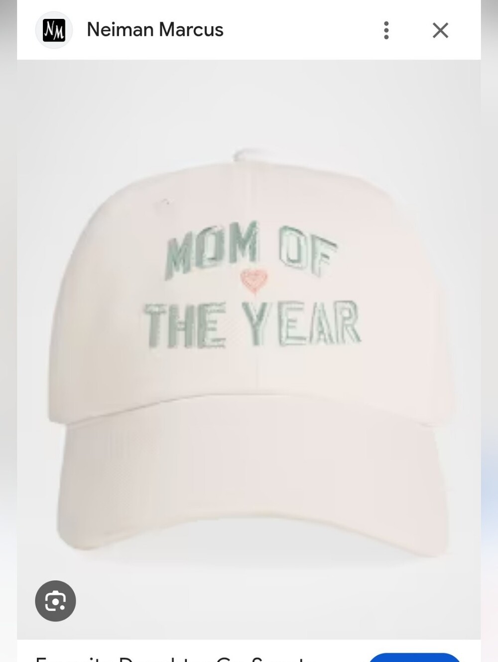 FAVORITE DAUGHTER "MOM OF THE YEAR" BASEBALL CAP IN OFF WHITE /CREAM /;ONE SIZE